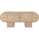  Meridian Harlow Natural Solid Wood And Oak Veneer Sideboard / Buffet IMAGE 4