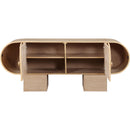  Meridian Harlow Natural Solid Wood And Oak Veneer Sideboard / Buffet IMAGE 5