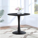  Color_Black -- Meridian Round Holly Dining Table with Pedestal Base IMAGE 2