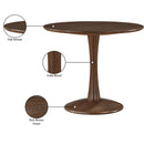  Color_Brown -- Holly 36" Brown Solid Wood And Oak Veneer Dining Table IMAGE 6