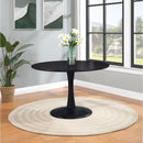  Color_Black -- Meridian Round Holly Dining Table with Pedestal Base IMAGE 2