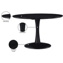  Color_Black -- Meridian Round Holly Dining Table with Pedestal Base IMAGE 6
