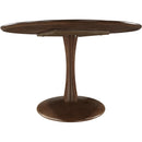  Color_Brown -- Holly 48" Brown Solid Wood And Oak Veneer Dining Table IMAGE 5