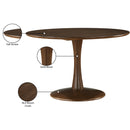  Color_Brown -- Holly 48" Brown Solid Wood And Oak Veneer Dining Table IMAGE 6