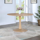  Color_Natural -- Holly 48" Natural Solid Wood And Oak Veneer Dining Table IMAGE 2