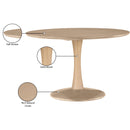  Color_Natural -- Holly 48" Natural Solid Wood And Oak Veneer Dining Table IMAGE 6