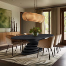  Color_Black -- Meridian Oval Moriah Dining Table with Pedestal Base IMAGE 2