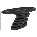  Color_Black -- Meridian Oval Moriah Dining Table with Pedestal Base IMAGE 7
