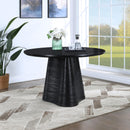  Color_Black -- Meridian Round Bernada Dining Table with Pedestal Base IMAGE 2