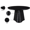  Color_Black -- Meridian Round Bernada Dining Table with Pedestal Base IMAGE 6