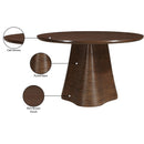  Color_Brown -- Bernada 48" Brown Solid Wood And Oak Veneer Dining Table IMAGE 6