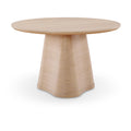  Color_Natural -- Bernada 48" Natural Solid Wood And Oak Veneer Dining Table IMAGE 1