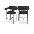Meridian Blake Black Boucle Fabric Counter Stool IMAGE 1
