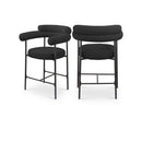 Meridian Blake Black Boucle Fabric Counter Stool IMAGE 1