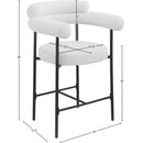  Color_Black/ Cream -- Blake Cream Boucle Fabric Upholstered Counter Stool IMAGE 10