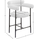 Meridian Blake Cream Boucle Fabric Counter Stool IMAGE 10