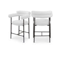  Color_Black/ Cream -- Blake Cream Boucle Fabric Upholstered Counter Stool IMAGE 1