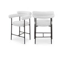  Color_Black/ Cream -- Blake Cream Boucle Fabric Upholstered Counter Stool IMAGE 1