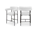 Meridian Blake Cream Boucle Fabric Counter Stool IMAGE 1
