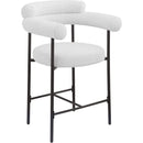  Color_Black/ Cream -- Blake Cream Boucle Fabric Upholstered Counter Stool IMAGE 3