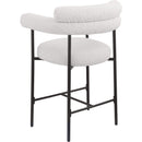  Color_Black/ Cream -- Blake Cream Boucle Fabric Upholstered Counter Stool IMAGE 4