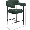  Color_Black/ Green -- Blake Green Boucle Fabric Upholstered Counter Stool IMAGE 10