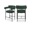  Color_Black/ Green -- Blake Green Boucle Fabric Upholstered Counter Stool IMAGE 1