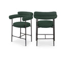  Color_Black/ Green -- Blake Green Boucle Fabric Upholstered Counter Stool IMAGE 1