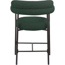  Color_Black/ Green -- Blake Green Boucle Fabric Upholstered Counter Stool IMAGE 2