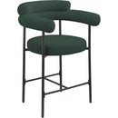  Color_Black/ Green -- Blake Green Boucle Fabric Upholstered Counter Stool IMAGE 3