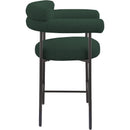  Color_Black/ Green -- Blake Green Boucle Fabric Upholstered Counter Stool IMAGE 6
