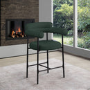  Color_Black/ Green -- Blake Green Boucle Fabric Upholstered Counter Stool IMAGE 8