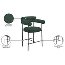  Color_Black/ Green -- Blake Green Boucle Fabric Upholstered Counter Stool IMAGE 9