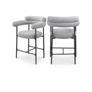  Color_Black/ Grey -- Blake Grey Boucle Fabric Upholstered Counter Stool IMAGE 1