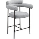  Color_Black/ Grey -- Blake Grey Boucle Fabric Upholstered Counter Stool IMAGE 3