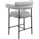  Color_Black/ Grey -- Blake Grey Boucle Fabric Upholstered Counter Stool IMAGE 4