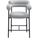 Meridian Blake Grey Boucle Fabric Counter Stool IMAGE 5