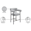  Color_Black/ Grey -- Blake Grey Boucle Fabric Upholstered Counter Stool IMAGE 9