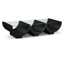  Meridian Beverwil Black Glass Top And Oak Veneer Base Coffee Table IMAGE 1