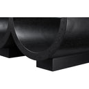  Meridian Beverwil Black Glass Top And Oak Veneer Base Coffee Table IMAGE 5