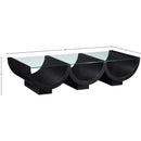  Meridian Beverwil Black Glass Top And Oak Veneer Base Coffee Table IMAGE 7