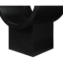  Meridian Beverwil Black Glass Top And Oak Veneer Base End / Side Table IMAGE 5