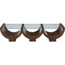  Meridian Beverwil Brown Glass Top And Oak Veneer Base Coffee Table IMAGE 3