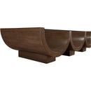 Meridian Beverwil Brown Glass Top And Oak Veneer Base Coffee Table IMAGE 5