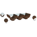  Meridian Beverwil Brown Glass Top And Oak Veneer Base Coffee Table IMAGE 6
