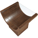  Meridian Beverwil Brown Glass Top And Oak Veneer Base End / Side Table IMAGE 4