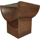  Meridian Beverwil Brown Glass Top And Oak Veneer Base End / Side Table IMAGE 5
