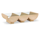  Meridian Beverwil Natural Glass Top And Oak Veneer Base Coffee Table IMAGE 1