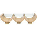  Meridian Beverwil Natural Glass Top And Oak Veneer Base Coffee Table IMAGE 3