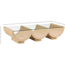  Meridian Beverwil Natural Glass Top And Oak Veneer Base Coffee Table IMAGE 7